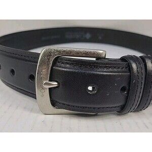 Columbia Black Leather Belt Double Loop Men Size 34-36M Style 129919